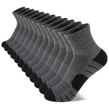 12 Pairs Boys Socks kids Cushioned Sport Short 10-12 Years 12 Pairs Grey