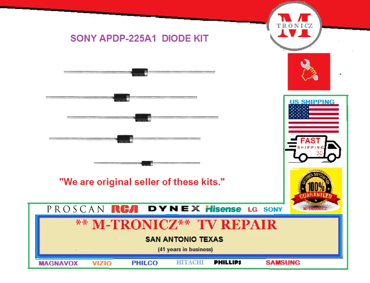REPAIR KIT FOR SONY XBR-65X850E 1-474-685-11 APDP-225A1 DEAD TV / NO POWER