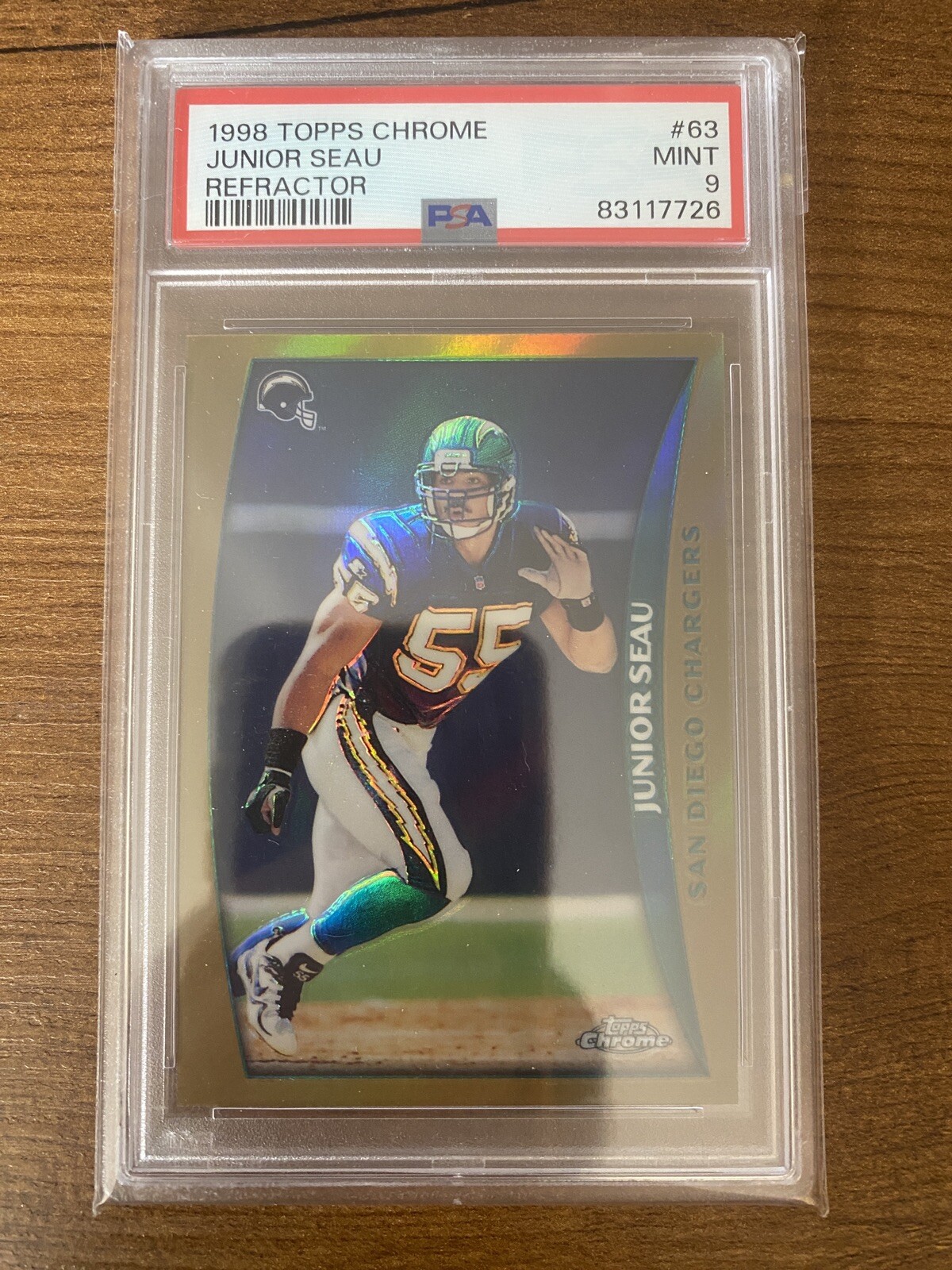 1998 Topps Chrome #63 Junior Seau Refractor PSA 9 Mint