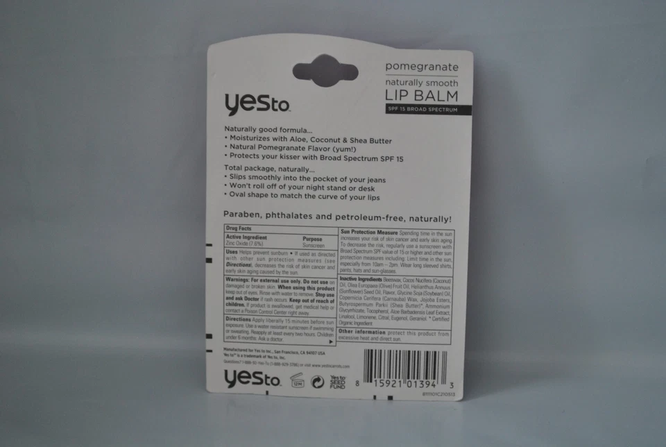 Bálsamo labial Yes to Pomegranate naturalmente suave 0,15 oz (paquete de 1) Foto 2 de 3