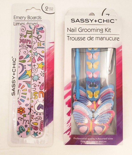 Sassy + Chic Nail Grooming Foot Care Emery Board Girl Womens Gift Set