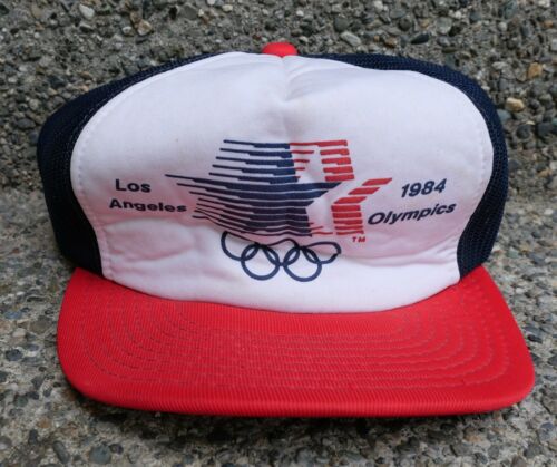 Casquette instantanée vintage 1984 Jeux olympiques de Los Angeles rouge blanc bleu - Photo 1/4