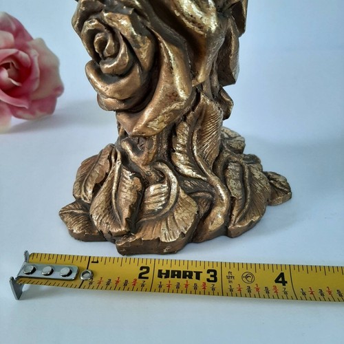 Vtg 90s Golden Rose Resin Candle Holder Figurine Maximalist Boho Whimsigoth - Picture 8 of 9