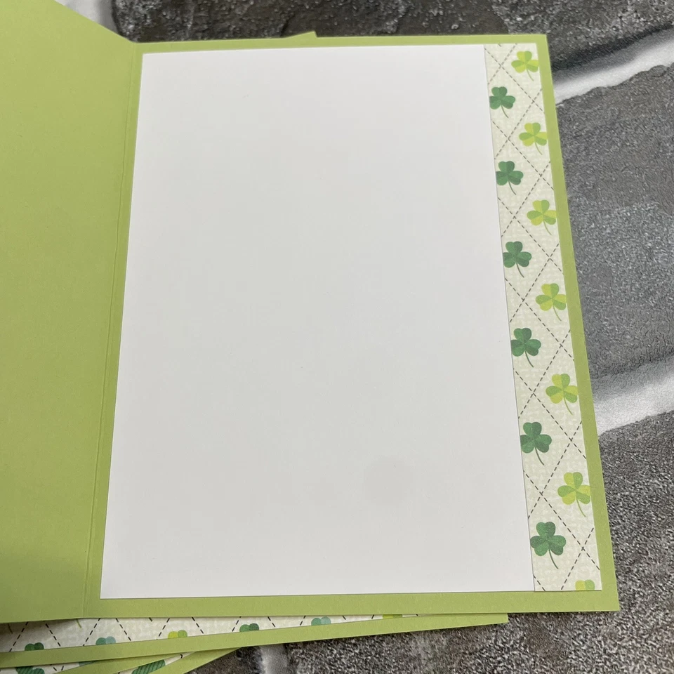 Tiny Shamrock Handcrafted Blank Note Cards, Greeting cards, lot Of 4 - Image 2 of 2
