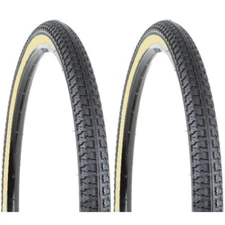 PAIR of Kenda K53 Raised Center MTB Tire 26x1.50" Black/Tan Gumwall 26" Street