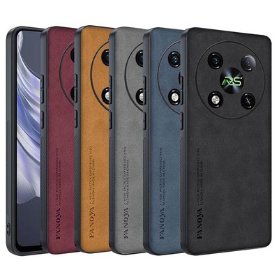 For Itel RS4 4G Nubuck Leather Fabric Rubber Coated Hard case cover