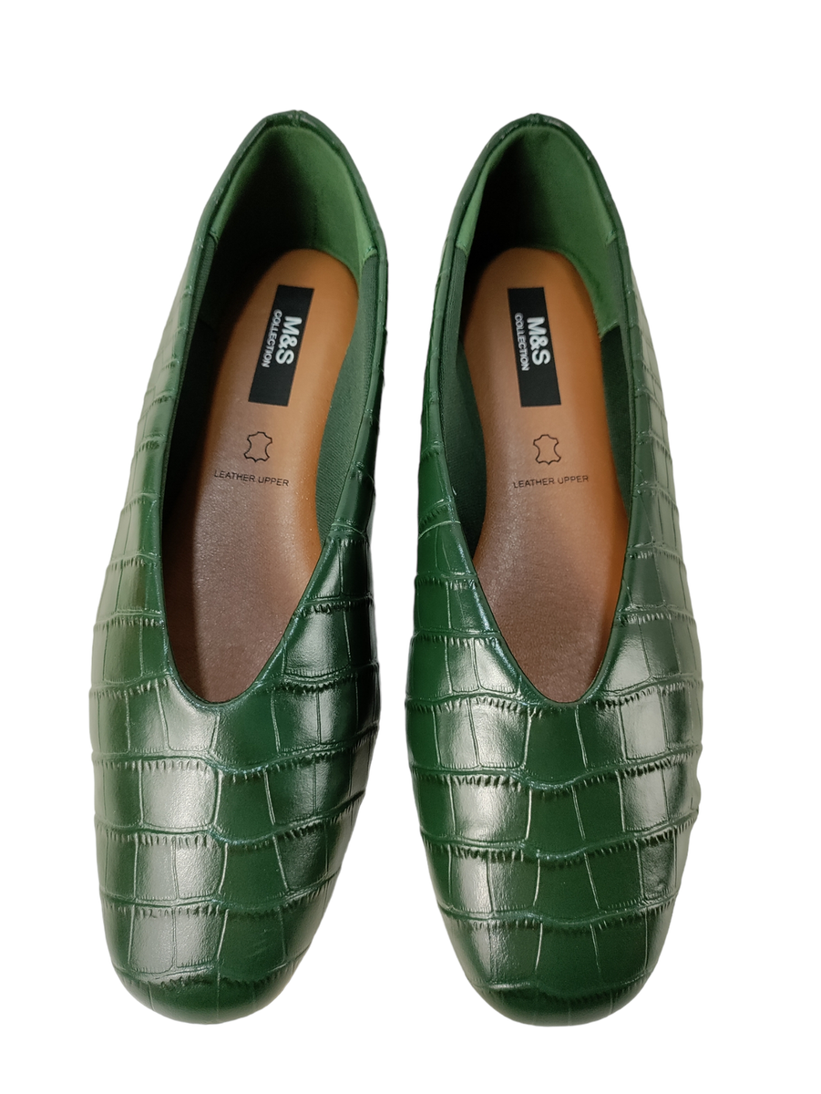 Chaussures Chic M&S Insolia Satin Et Brevet - Noir/multicolore, Taille UK4 (EU37), Talon 4 Pouces, Occasion
