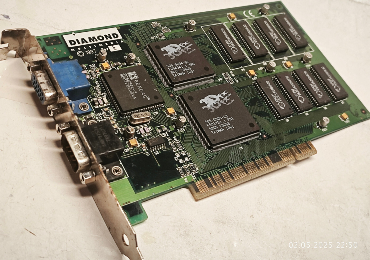 DIAMOND MONSTER 3D Rev E PCI 3Dfx Voodoo Graphics 3D Video Card 4