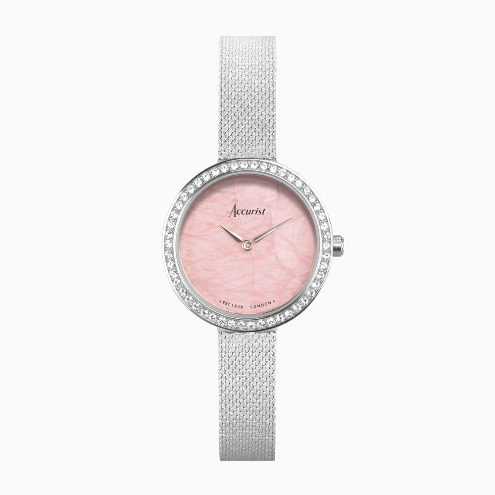 Accurist Watch 78005 Ladies With Pink Rose Quartz Dial RRP £149.00