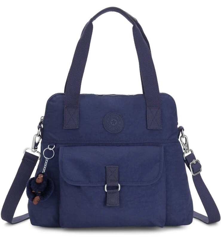 Kipling Women's Pahneiro Printed Large Handbag Adjustable Strap Blue Tonal NWT