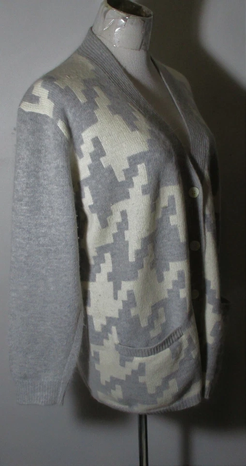 Angora VALERIE STEVENS Gray Angora Rabbit Hair Blend Cardigan Sweater Size PS - Image 3 of 4