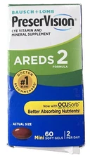 Preser Vision Areds 2 Formula Eye Vitamin & Mineral Softgels Supplement 60 Count