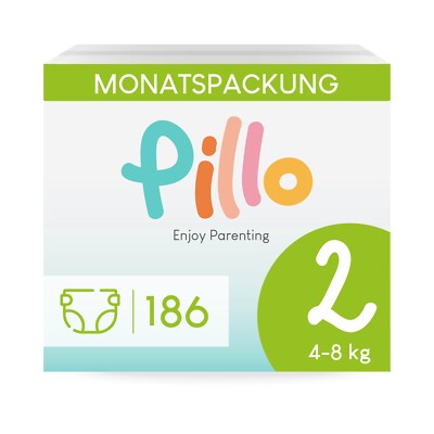Pillo Windeln Größe 1, 2, 3, 4, 5, 6 und 7 - Packung oder Karton - Baby Diapers