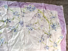 1960s Elegant Purple Blossom 31x29 Scarf Kerchief Japan  AS IS 