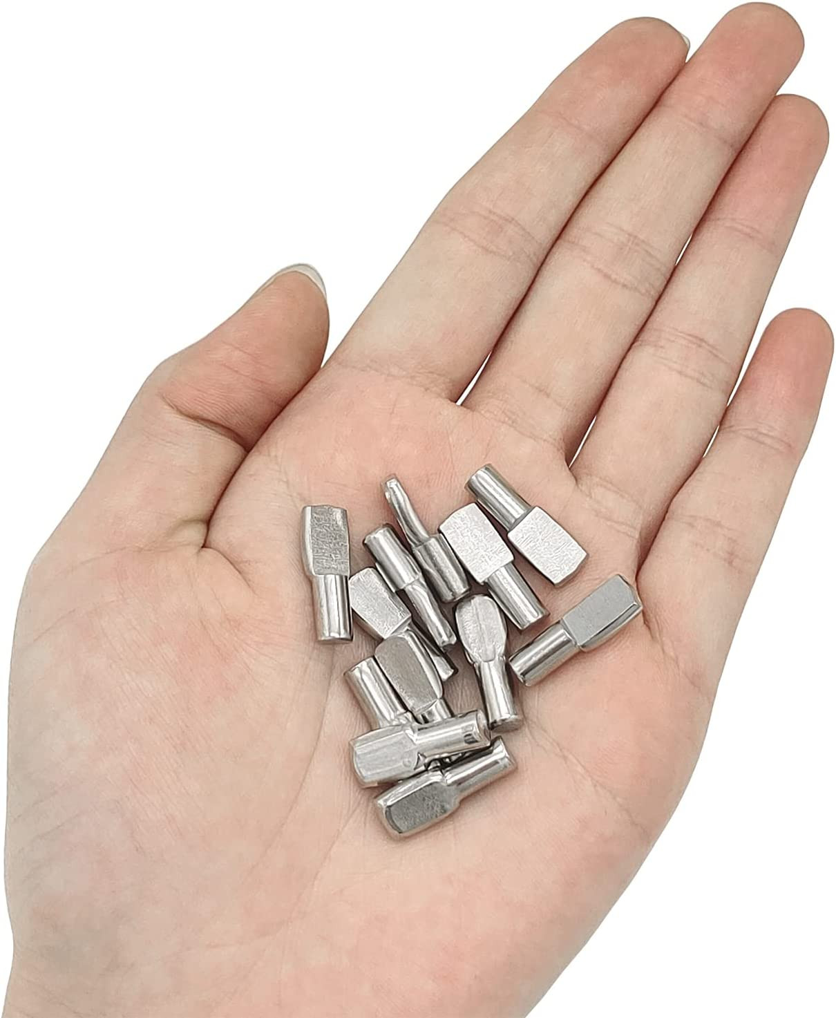 100 Pcs Shelf Pins, 5Mm Spoon Shape Nickel Plated Shelf Support Pegs for Bookshe