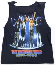 Rare VTG Kiss The Farewell Tour 2000 I Was There Cut Off Sleeves T Shirt 2000s