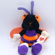 Vtg HugFun Bee Plush Purple Orange with Tag 12" Stuffed Animal