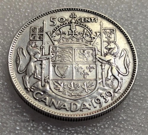 1939 50 Cents Canda jey date King George VI #145