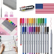 Art Pens 24 Color Fineliners 0.4mm Fine Tip for Bullet Journaling and Sketching