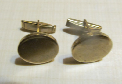 Vintage Shinny Silver Round Cufflinks With Smooth Design 3/4 ''