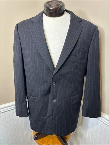 Giacca tuta Burberry blazer uomo 42R blu navy Kensington lana Londra cappotto sportivo