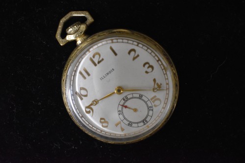 BALL WATCH CO. "ILLINOIS" 19 JEWEL DOUBLE ROLLER 14K G.F. POCKET WATCH - Bild 3 von 5