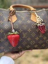 Tory Burch JUICY RED STRAWBERRY Bag Charm NEW  