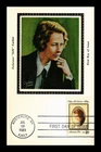 DR JIM STAMPS US CARD EDNA ST VINCENT MILLAY POET FIRST DAY ISSUE COLORANO SILK