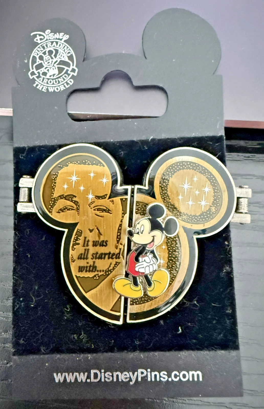 Mickey Mouse Walt “It All Started With A Mouse” Disney Hinged Pin
