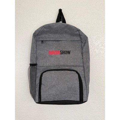 Nada Show Grey Backpack Bag with Front Pocket and Mesh Side Pockets