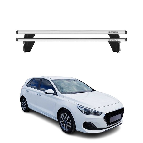 Menabo DachträGer GrundtäGer FüR Hyundai I30 2016-2020 5TüR 75Kg Alu Silber 2X-image
