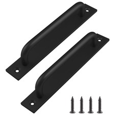 2 Pack Sliding Barn Door Handle with Plate 7 Inch Gate Door Handle Aluminium ...