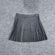 Vineyard Vines Skirt Womens 2 Gray Pleated Faux Suede Mini Polyester Casual