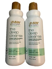 Raw Sugar Shampoo The Deep Cleanse Charcoal + Matcha + Aloe - 18oz - 2 Bottles