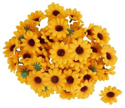VBS Mini Girasoli 50 Pezzi 4cm Fiore Artificiale Fiore Decorazione Floristica
