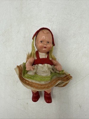 Vintage Edi Girl Doll Erich Dittmann Celluloid Jointed 1930s Germany 3 