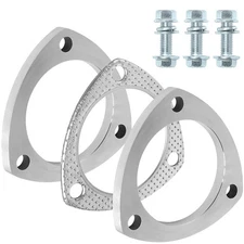 Stainless Steel Exhaust Flange Connection Kit 3 Bolt 3 inch/76mm Exhaust Flan...