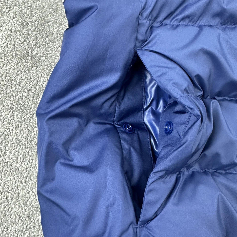 Adidas Jacket Mens XL Dark Blue ESS 3S SD HD Hooded Puffer 3 Stripe Coat - Image 4 of 4