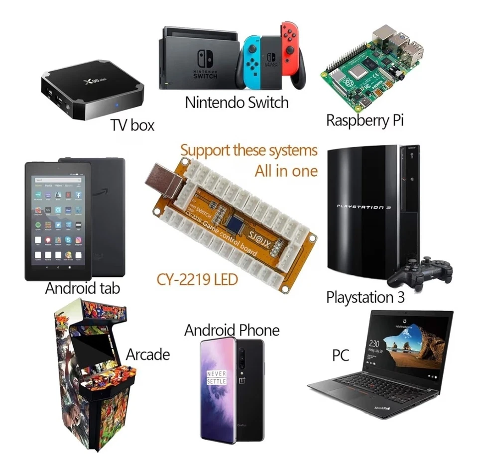 SJ@JX Arcade Game Controller USB Encoder 2 Player Gamepad Microswitch Button... - Image 3 of 4