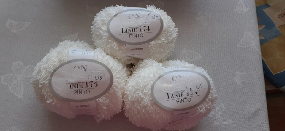 NEU! 3 x 50 g Online Pinto  Kuschelwolle, weiß Farb-Nr. 0001