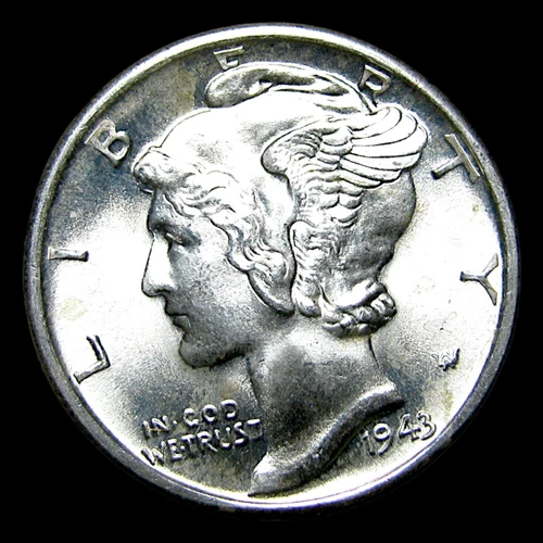 1943-D Mercury Dime Silver ---- Gem BU FB Condition Stunning Coin ---- #570Z