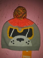 New nwt Gymboree 12-24 mo boy skiing otter or seal animal winter hat cap pom pom