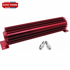 12 Red Universal Aluminum Dual Pass Finned Transmission Trans Fluid Oil Cooler 12 Red Universal Aluminum Dual Pass Finned Transmission Trans Fluid Oil Cooler