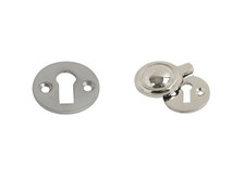 Key Hole Cover Escutcheon Open or Covered in Brass Chrome Satin Aluminum Keyhole