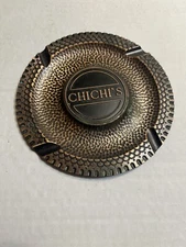 - Chichi’s Restaurant Copper Hammered Color Ashtray 