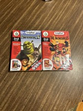 Leap pad Learning System Reading Adventures Lot of 2 Cartrid w book LNC