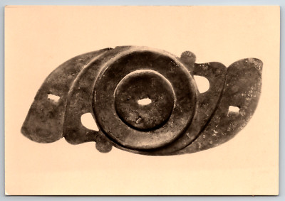 c1960s Fitting Plate Made of Bronze Lake Neuchatel Art Vintage Postcard