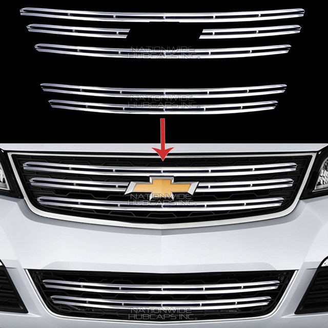 201317 Chevy Traverse LS CHROME Snap On Grille Overlay Grill Bar