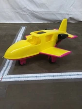 Vintage American Plastic Toys Inc Airplane Yellow pink black wheels USA