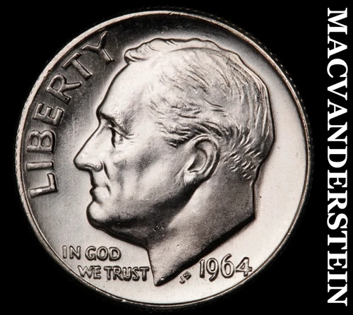 1964-D Silver Roosevelt Dime-Choice Gem Brilliant Unc No Reserve #G7539